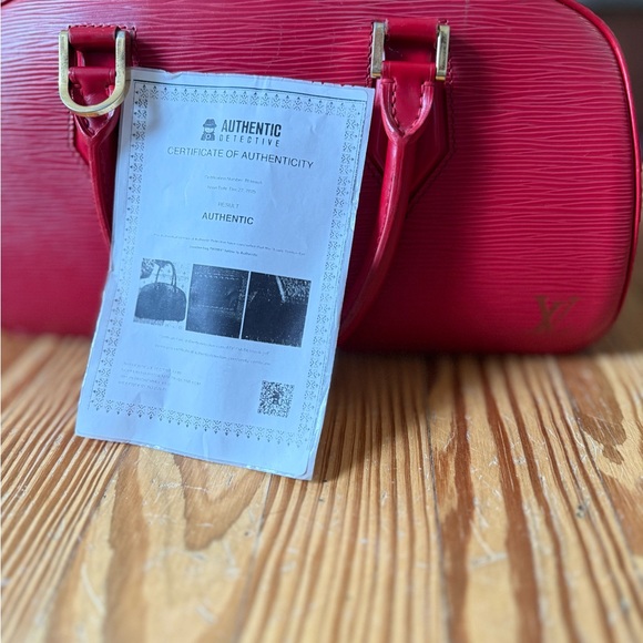 Louis Vuitton w COA Red Epi Leather Satchel - Picture 3 of 7
